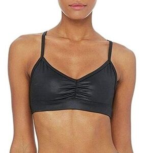Alo Yoga Sunny Strappy Bra in Glossy Black